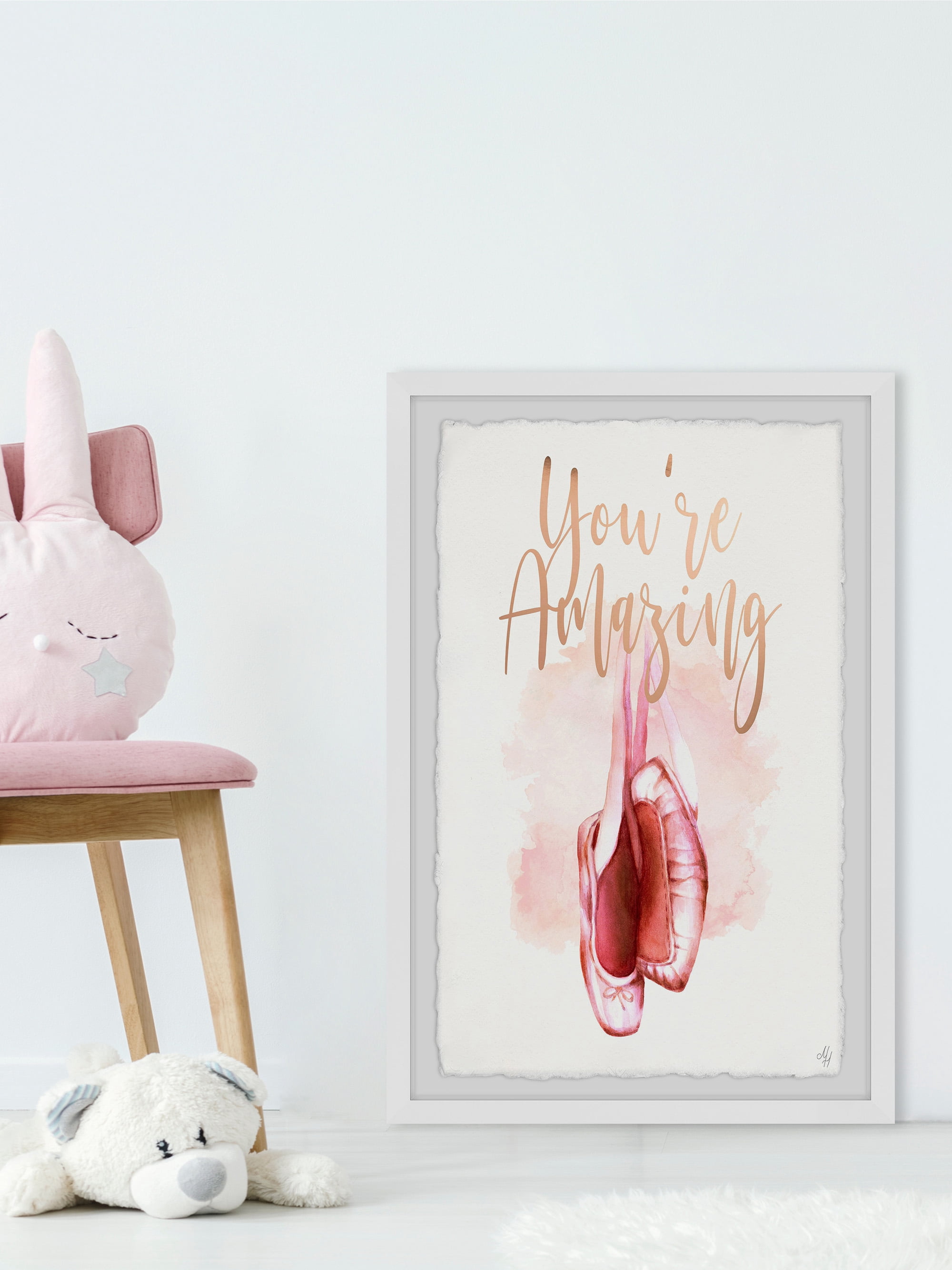 Marmont Hill Amazing Ballet Shoes Framed Wall Art, 16.00" x 1.50"