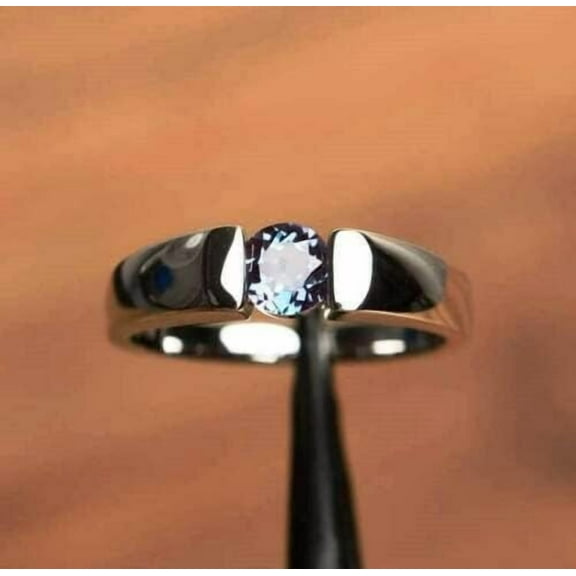 Gems Vibes Color Changing Alexandrite Ring 925 Sterling Silver Ring For Women Wedding Ring June Birthstone Ring Gift For Her Gemstone Ring