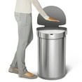 thumbnail image 2 of simplehuman 12 Gallon Semi-Round Sensor Trash Can with Liner Pocket, Brushed Stainless Steel, 2 of 9