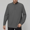 thumbnail image 2 of PEASKJP Men New Sweatshirt Stand Casual Button Solid Color Men Sweatshirt Top(Dark Gray,S), 2 of 5