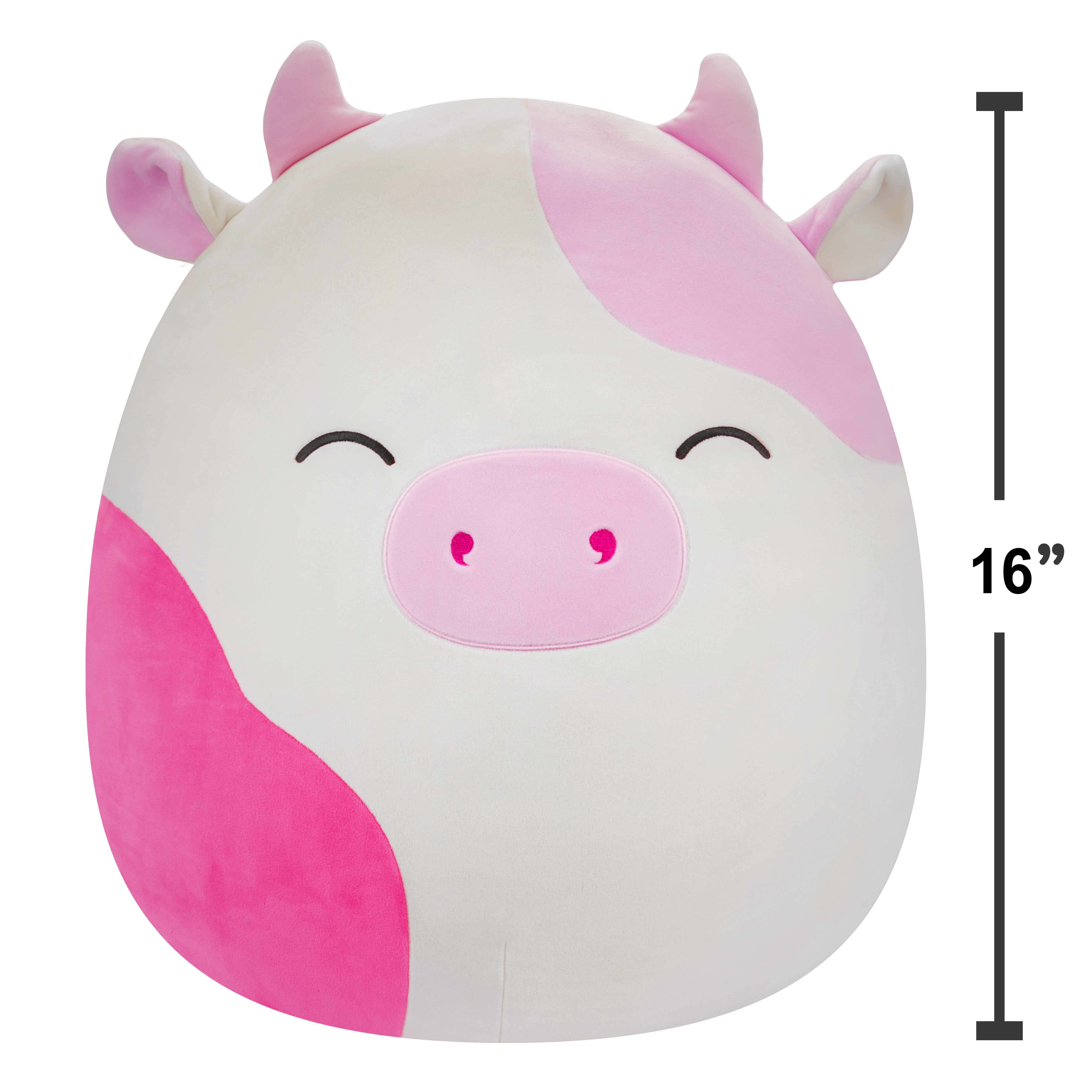 Squishmallows Original 16 inch Caedyn the Cream Cow with Pink Spots - Child's Ultra Soft Plush Toy