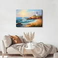 thumbnail image 5 of HFDF Beach Landscape Canvas Wall Art Sunset Seascape Wall Decor for Living Room Decoration Coastal Nature Scenery Blue Ocean Wave Colorful Floral Poster Oil Painting Print Modern 10x8inch Framed, 5 of 6