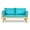 Blue, variant on Barara King Side Table, End Table, Patio Coffee Bistro Table, Adjustable Patio Convertible Sofa with Thick Cushion-Turquoise
