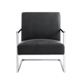 thumbnail image 3 of Nicole Miller Chaise d'Appoint Keenan en Cuir PU, Charbon/chrome, 3 of 10