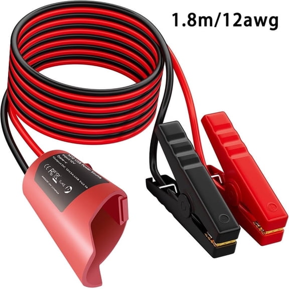 Portable 12V Car Jump Starter Cable (5.9ft 12AWG) for Use with Milwaukee M12 Battery