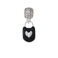 thumbnail image 1 of Black Enamel Lock with Clear Crystals - Niece Charm Bead, 1 of 1