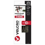 VELCRO Brand Industrial Strength, Indoor & Outdoor Use, Superior Holding Power on Smooth Surfaces, Black, 3' x 1" Roll