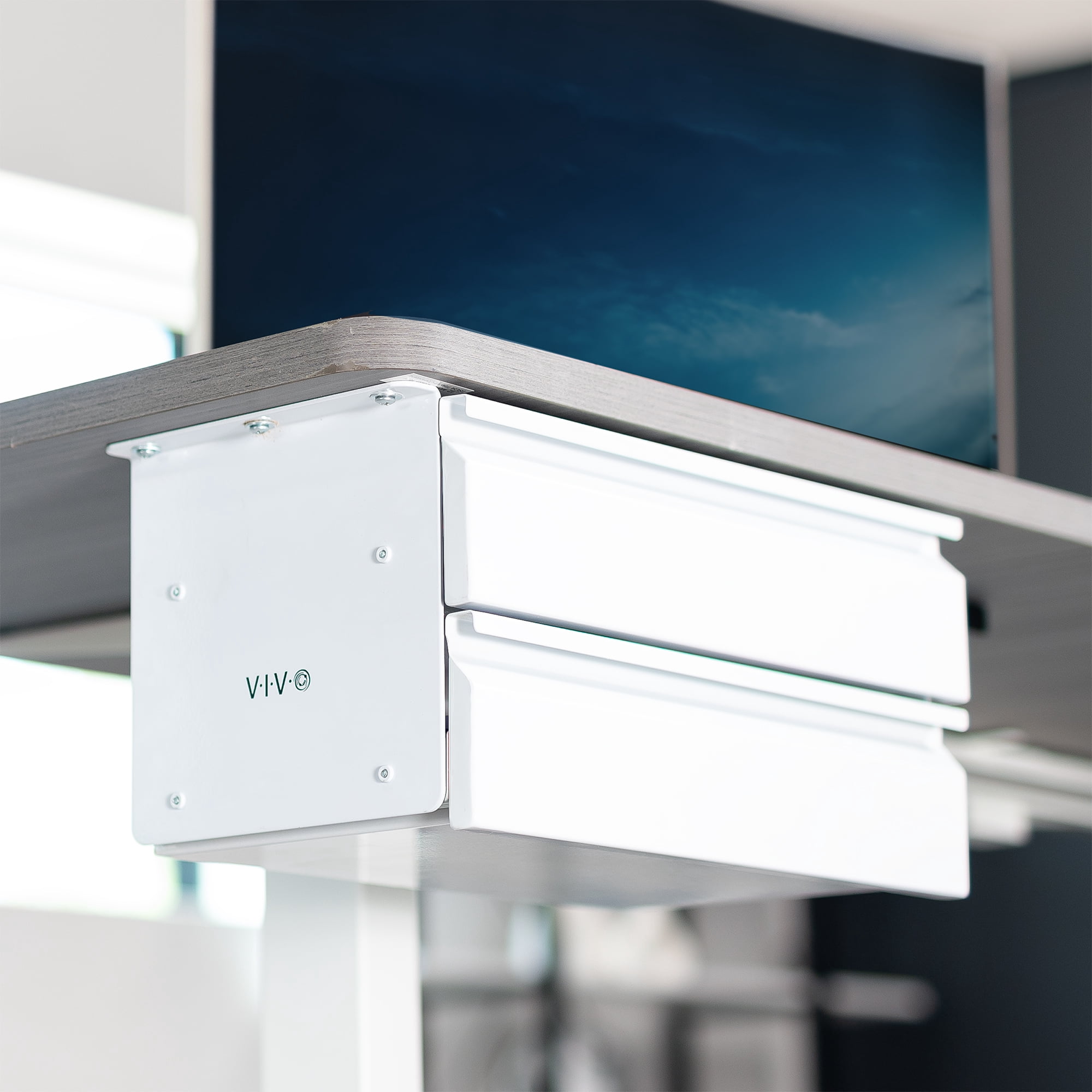 VIVO White Dual Level 16" Pull Out Under Desk Storage Drawer Set without Shell