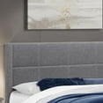 thumbnail image 2 of Platform Bed adorned with Tufted Fabric - Dark Grey, 2 of 3
