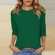 thumbnail image 2 of Suéteres para mujer,Camiseta de mujer con cuello redondo y manga 3/4, corte holgado e informal, tela de imitación de rejilla, cómoda para uso doméstico y diario, sopatenor, 2 of 7