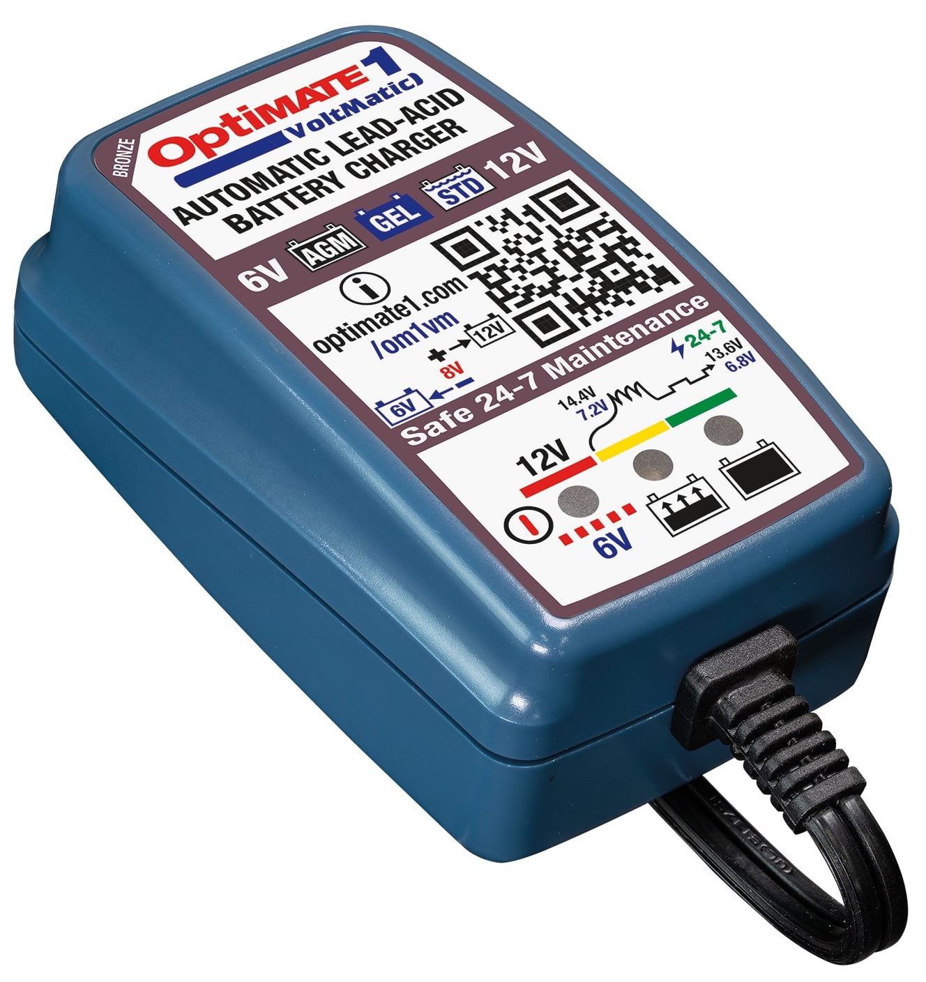 OPTIMATE 1 VOLTMATIC AUTOMATIC CHARGER & MAINTAINER 4 STEP BRONZE