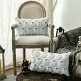 thumbnail image 5 of Sm:)e Halloween Goost Plush Faux Fur Jacquard Throw Pillow Cover 12x20 Inch White, Set of 2 Silky Soft Seasonal Cushion Case for Sofa Couch, 5 of 7
