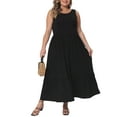 thumbnail image 2 of Agnes Orinda Plus Size Dress for Women Summer Sleeveless Maxi Casual Tie Dress with Pockets, 2 of 5