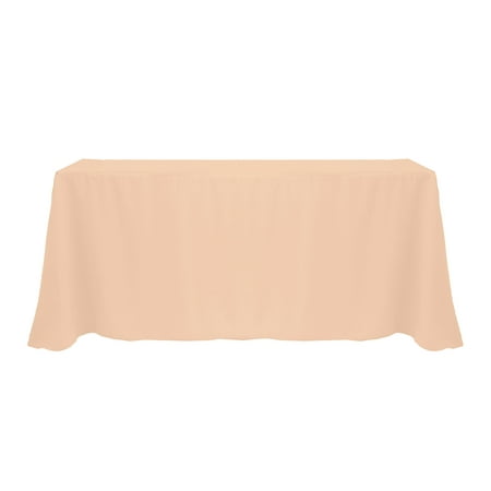 

Ultimate Textile (2 Pack) 108 x 156-Inch Rectangular Polyester Linen Tablecloth with Rounded Corners - for Wedding Restaurant or Banquet use Peach