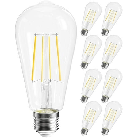 

Shinestar ST58 Edison LED Light Bulbs - 8Pk 6W (60W Equivalent) E26 Base Warm White 2700K Vintage Style