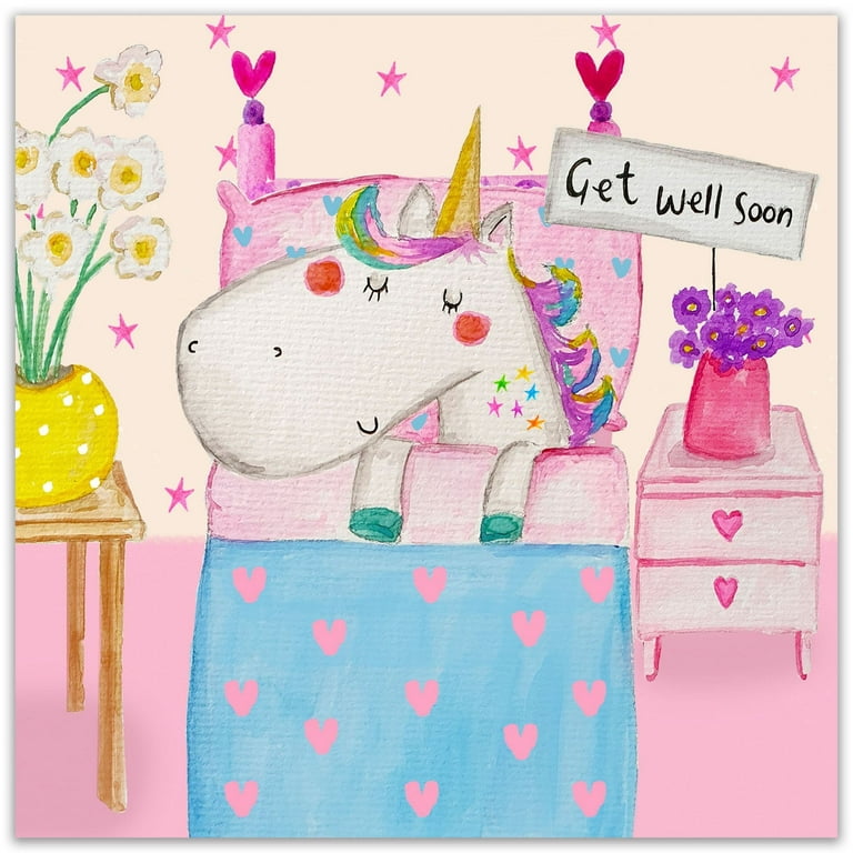 Twizler Get Well Soon Card for Girls Childrens Get Well Greeting