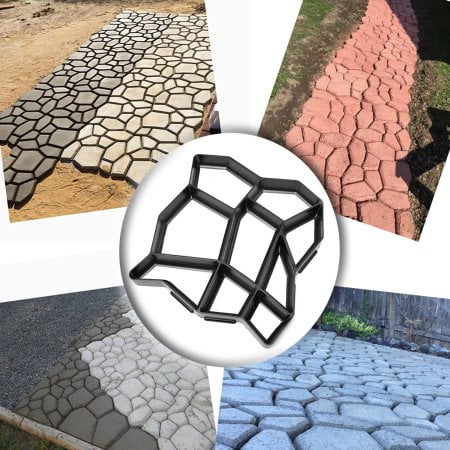 Cobblestone Concrete Mold - DIY Walk Maker Concrete Stepping Stone Mold Garden Lawn Pathmate Stone Mold