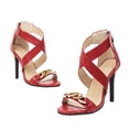thumbnail image 4 of OAVQHLG3B Women's Shoes Back Zip Sandals Super High Heel Peep Toe Fashion Chain Casual Cross Straps Stilettos, 4 of 9