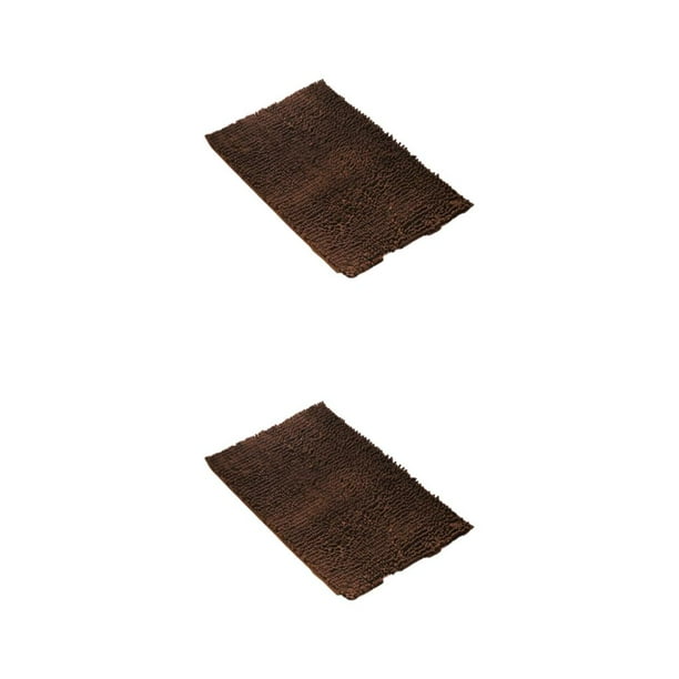 Toystoory Alfombrilla de baño de chenilla de poliéster, fuerte absorción de agua, exquisita textura hecha a mano, buen café paso a paso, 40cm Café 40 cm * 60 cm 2Conjunto