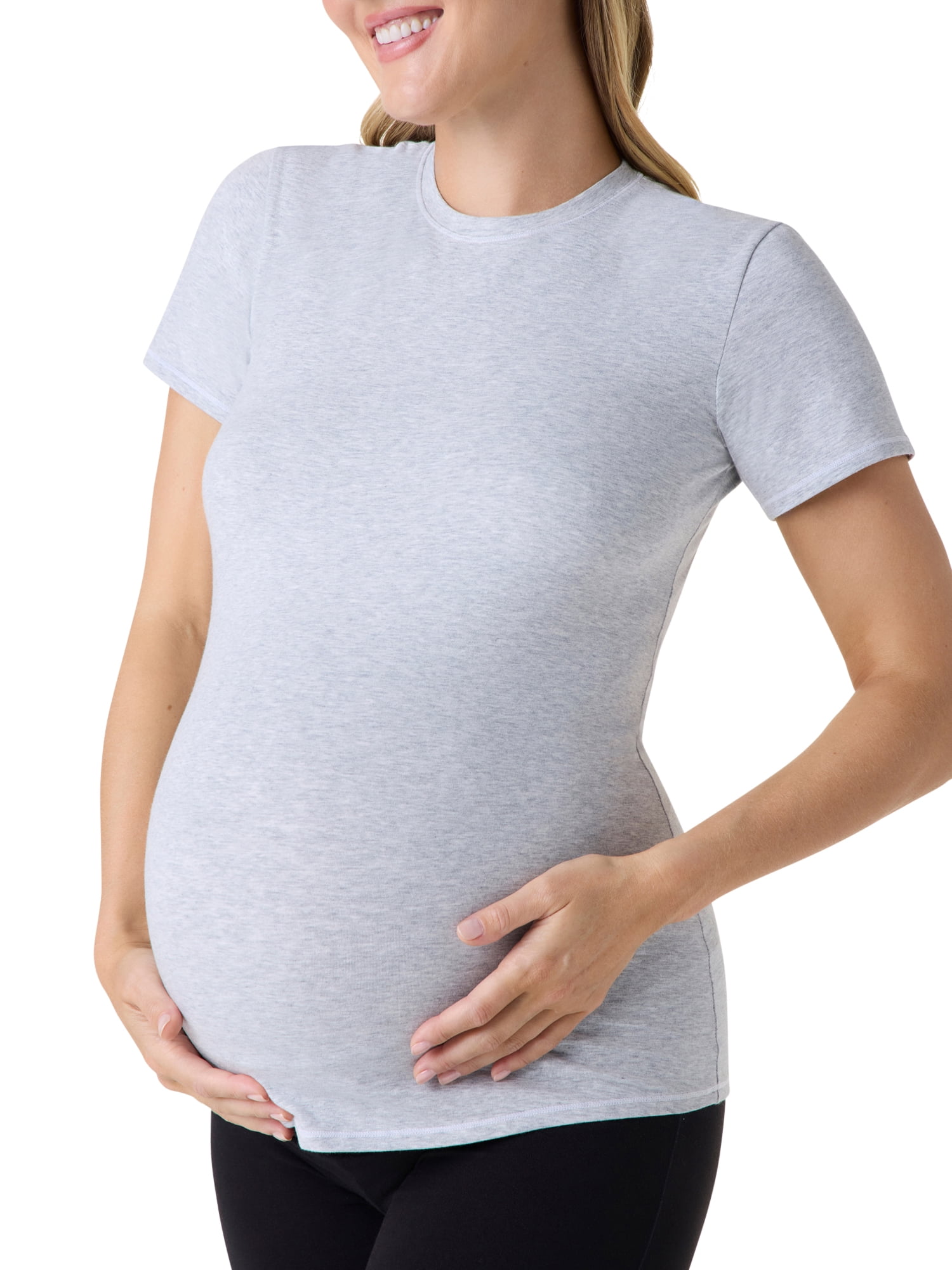 Ingrid & Isabel For Every Belly Women's Maternity Cotton Jersey Short Sleeve Shirt, Sizes S-XXXL