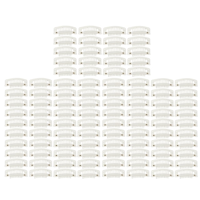 100 pinzas para extensiones de cabello multiusos de 9 dientes, 32 mm, color blanco