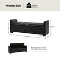 thumbnail image 6 of 57" Faxu Leather Storage Bench Upholstered Flared Arms Bed Foot Stool Entryway Hallway Bedroom Black, 6 of 6