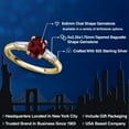 thumbnail image 2 of Gem Stone King 18K Yellow Gold Plated Silver Red Rhodolite Garnet and Lab Grown Diamond Engagement Ring for Women | 1.65 Cttw | Oval 8X6MM | Gemstone January Birthstone | Size 8, 2 of 6