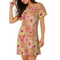 thumbnail image 2 of Naloa Yellow Flowers Print Women Nightgowns,Womens Loungewear,Short Sleeve Sleepwear,Comfy Ladies Nightdress, 2 of 6