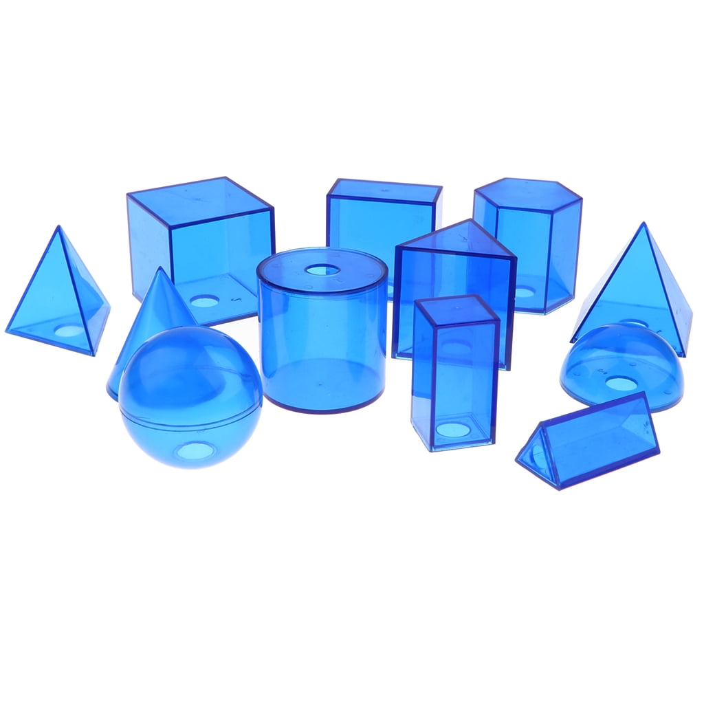 12x 3D Geometric Solids Geometry Volume Shapes Learning Toy Math Visual Aids 