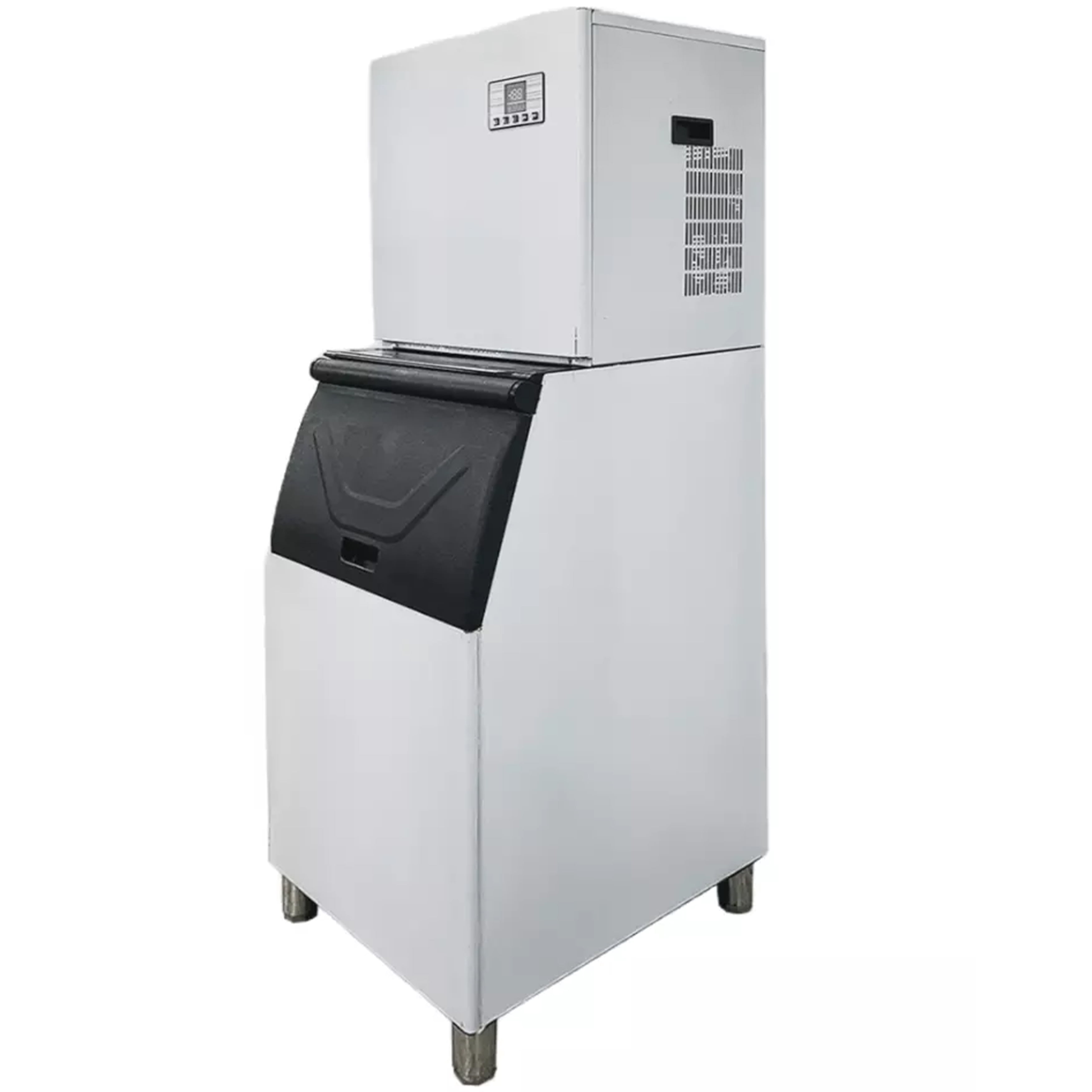 NSF 460lbs Commercial Ice Maker, Large Storage Ice Machine in Stainless Steel, Free Standing Ice Machine