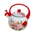 thumbnail image 4 of Tetera de esmalte con diseño floral, resistente jarra para agua y zumo, cafetera, olla china para hervir agua para la oficina, la cocina, el té y, 4 of 8