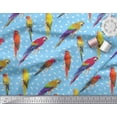 thumbnail image 3 of Soimoi Blue Cotton Duck Fabric Macaw Parrot Bird Print Sewing Fabric Yard 44 Inch Wide, 3 of 3