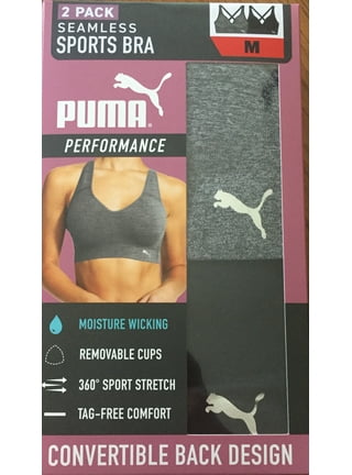 Puma Women's 4Keeps Bra M Underwear Top, Black (Black/White