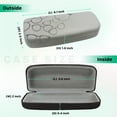 thumbnail image 3 of OPTIPAK Hard Shell Glasses Case – Embossed Deluxe Large Leather Eyeglass Case with Microfiber Cleaning Cloth – Protective Glasses Holder for Men & Women (Pack of 1), 3 of 7