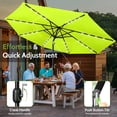 thumbnail image 4 of Scafild | 10ft Outdoor Patio Umbrellas with Solar Lights, 3 Tier Vented Large Market Table Umbrella with 8 Sturdy Ribs & 1.5" Pole UV Protection for Garden Deck Backyard Pool - Apply Green, 4 of 9