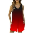 thumbnail image 2 of Antinious Women Solid Spaghetti Strap Pocket Sleeveless Loose Short Jumpsuit, 2 of 4