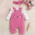 thumbnail image 2 of Kogui Baby Girl Clothes Baby Girl Outfit Newborn Infant Baby Girls Clothes Ribbed Romper Bodysuit Pants Set Fall Winter Outfits 0 3 6 9 12 18 24 Months (Hot Pink,12-18 Months), 2 of 9