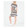 thumbnail image 2 of BAR III Womens Blue Striped Short Sleeve Above The Knee Dress Size: XL, 2 of 4
