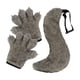 thumbnail image 2 of Juego de guantes y cola de lobo para Halloween, cómodo juego de rol, decoración, garras Gris, 2 of 9