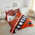 thumbnail image 3 of American Football City Comforter Set Football Sports Teams Bedding 2 Pieces, 3D Ball Game Bedding Comforters & Sets Easter Gifts Adults Orange and Navy Blue Bed Set Twin (Denver), 3 of 5