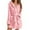 Pink, variant on Women Hooded Bathrobe Lightweight Soft Short Flannel Sleepwear Hooded Bathrobe Soft Robe