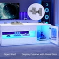 thumbnail image 5 of 39.4" Lift Top Coffee Table with Storage, Modern LED Coffee Table with 2 Drawers & Display Cabinet, Center Table with Large Open Shelf for Living Room, White, 5 of 8