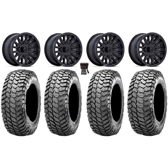 MSA Creed 14" Wheels Black 28" Liberty Tires Yamaha Viking Wolverine YXZ1000R CFMoto ZForce 950 UForce 1000