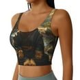 thumbnail image 2 of Honeii Forest Creek Cute Dog patten Workout Crop Tank Top for Women Yoga Tank Tops Athletic Sports Shirts Exercise Undershirts,Sports Bra,Sports vest-Large, 2 of 8