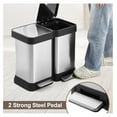 13 Gallon Dual Trash and Recycling Bin, Fingerprint Proof Stainless