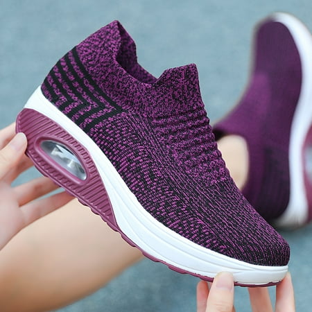 

Women s Knitted Thick-soled Chunky Sneakers Slip-On Running Shoes Casual & Stylish Shoes Women s Footwear