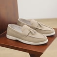 thumbnail image 4 of Men's Slip-On Loafers - Minimalist British Style Casual Shoes with Bow Detail, Breathable Upper & Soft Fabric Lining, All-Season Comfort for Outdoor, Daily & Streetwear (Multiple Colors),Dressy Shoes, 4 of 9