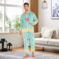 thumbnail image 6 of FORMRS Onesies Pajama for Adults Unisex Hoodie Winter Jumpsuit One Piece Sleepwear, Sizes S-2XL, Blue Beach Pattern, 6 of 7