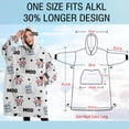 thumbnail image 4 of Oversized Wearable Blanket Hoodie,White Cow Moo Milk Pattern Sherpa Blanket Hoodie with Super Pockets,Super Warm Fuzzy Pullover for Women & Men, 4 of 6