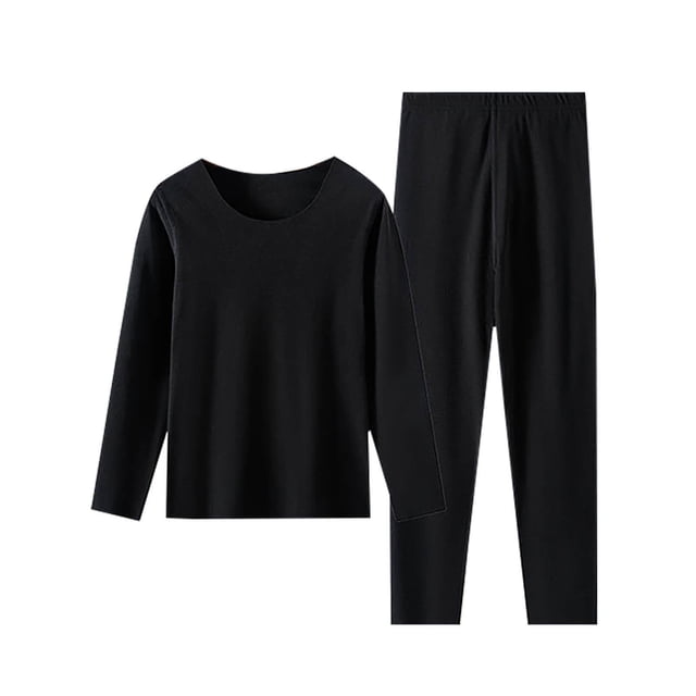 EGNMCR Ensembles de sous-Vêtements Thermiques pour Femmes, sous-Vêtements Thermiques Longs pour Femmes, Chandail Décontracté Uni à Col Rond, Haute Élasticité, Garde au Chaud, Ensembles de sous-Vêtements pour Femmes, Pantalons en Polyester, Blouse